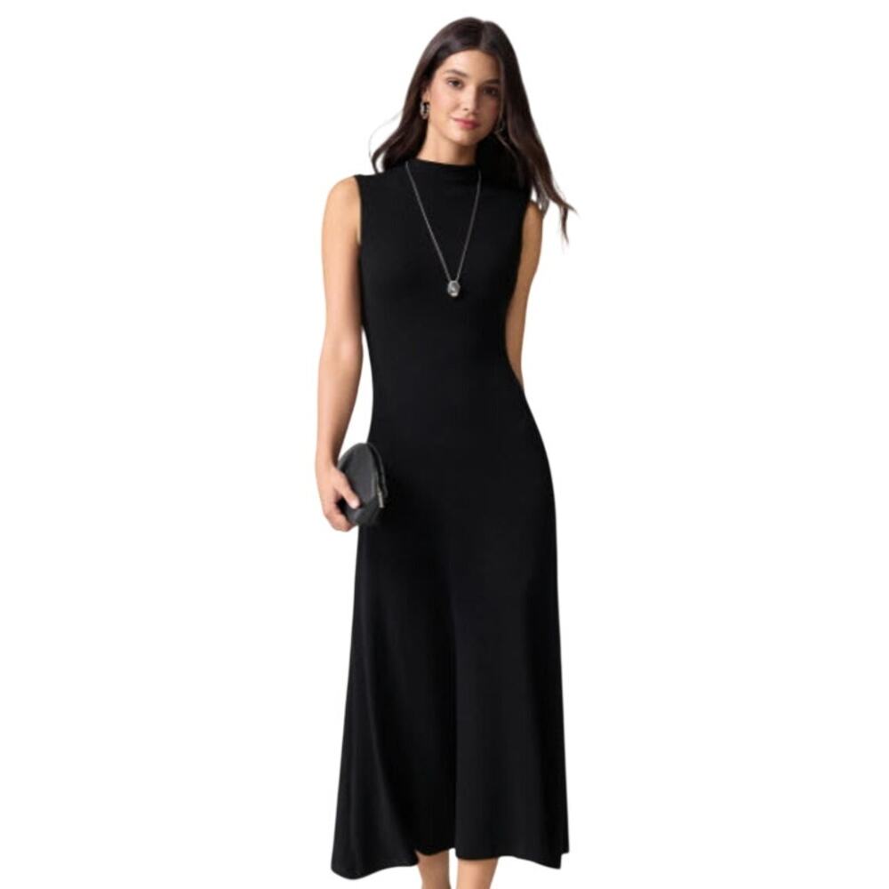 OGL Move Viscose Cotton Midi Dress Flattering Waist Built in Bra Organic Medium